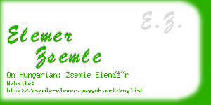 elemer zsemle business card